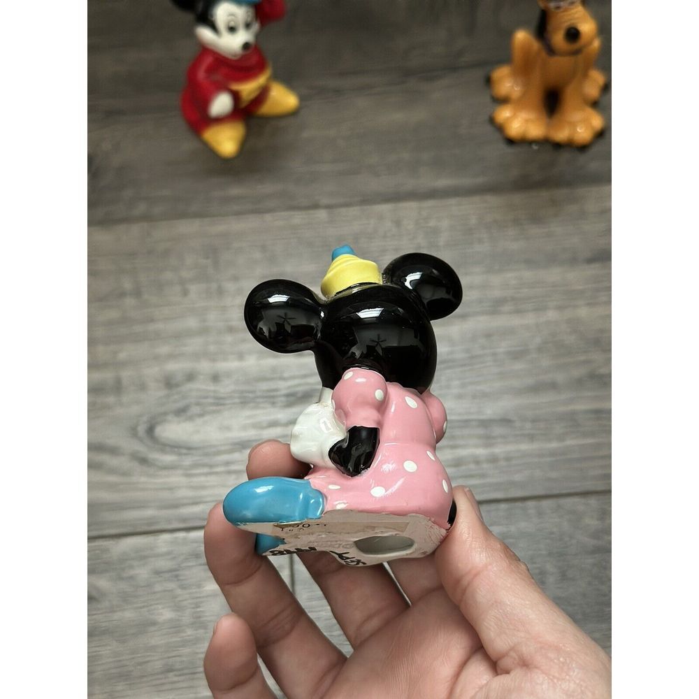 Vintage - Ceramic Fantasia Minnie Mouse Pluto Top Hat Figurine - Picture 14 of 16